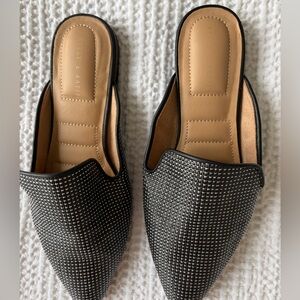 Kelly & Katie Black Textured Mules